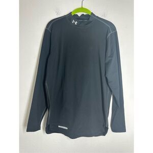 UNDER ARMOUR Men's Cold Gear Compression Black Long Sleeve Shirt Mock Neck Sz M